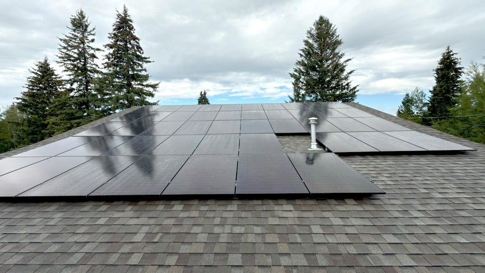Solar panels installed on residential rooftop