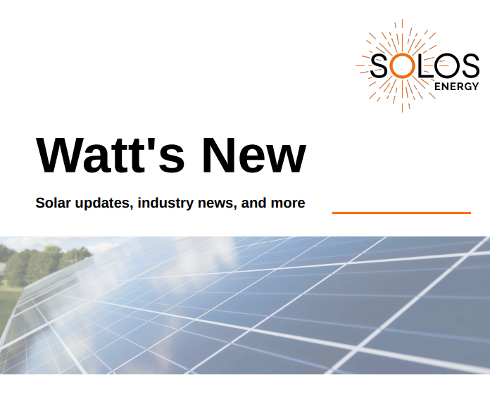 Watt's New solar energy newsletter banner